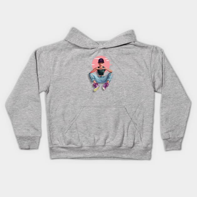 Hip-Hop girl Kids Hoodie by SevKo